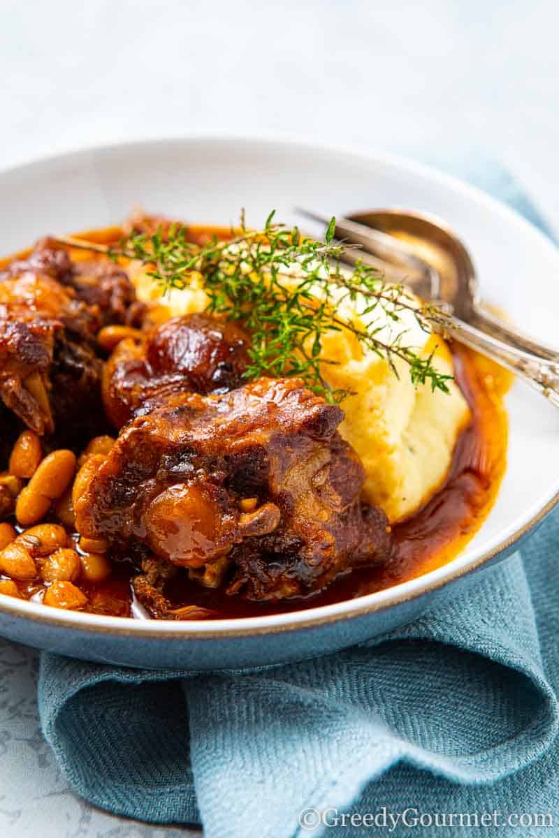 Oxtail Stew Braised With Beans And Red Wine | Greedy Gourmet