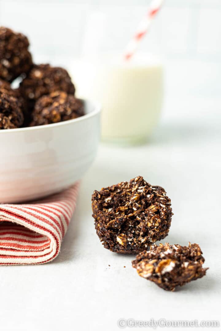 Chocolate Coconut Clusters in a bowl.