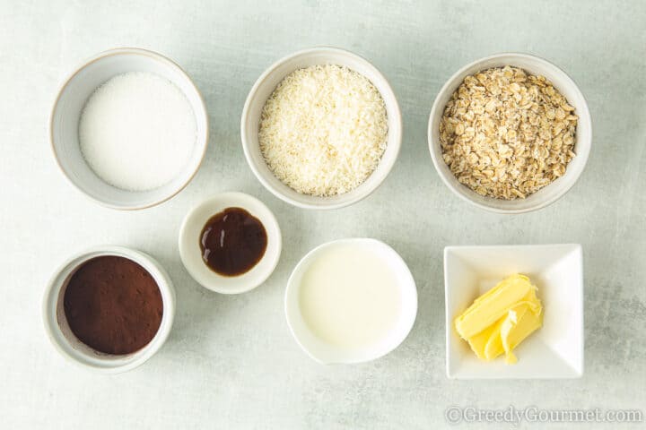 ingredients for Chocolate Coconut Clusters.