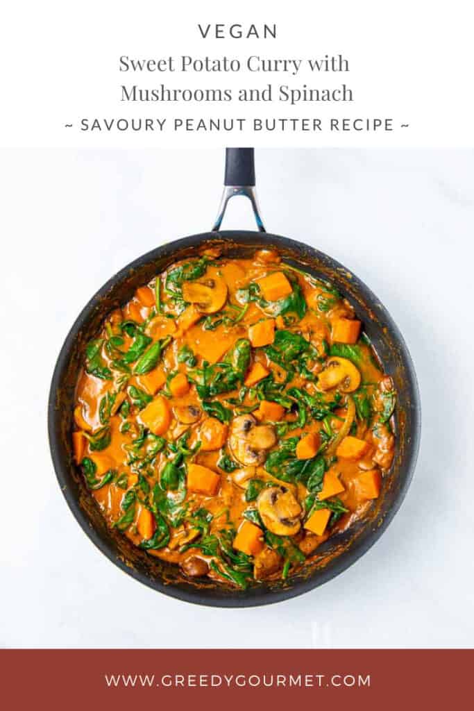 sweet potato curry simmering in a pan 