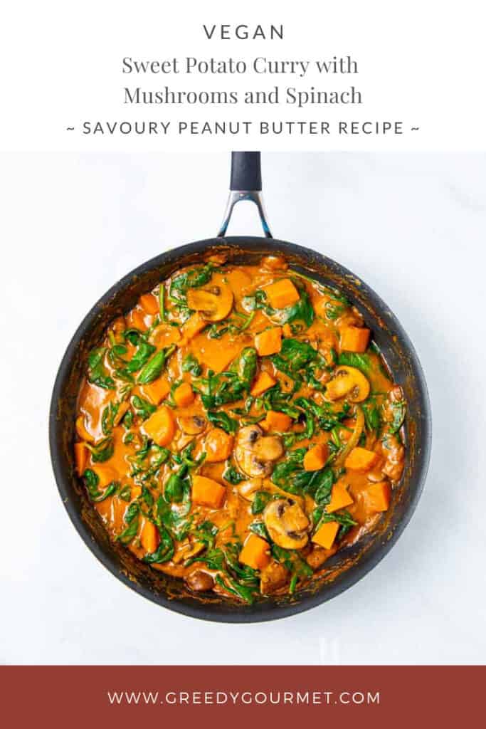 sweet potato curry simmering in a pan