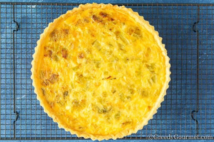 Baked leek tart.