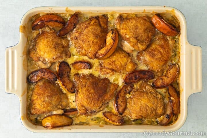 Baked Normandy chicken.