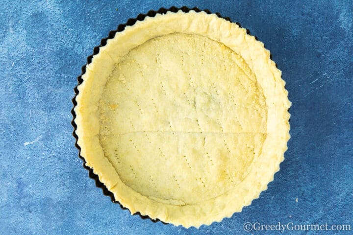 Baked tart crust.