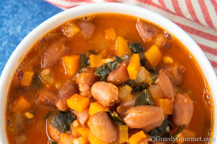 borlotti bean soup in a bowl