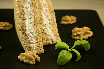 Goat’s Cheese, Sundried Tomato & Walnut Sandwich