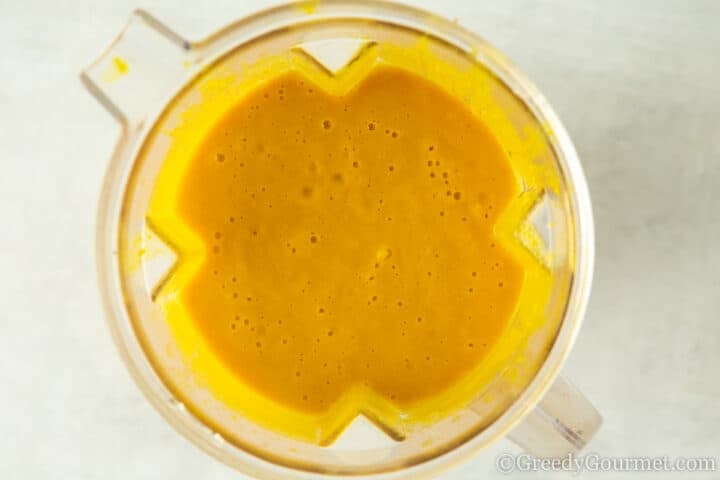soup in a blender.