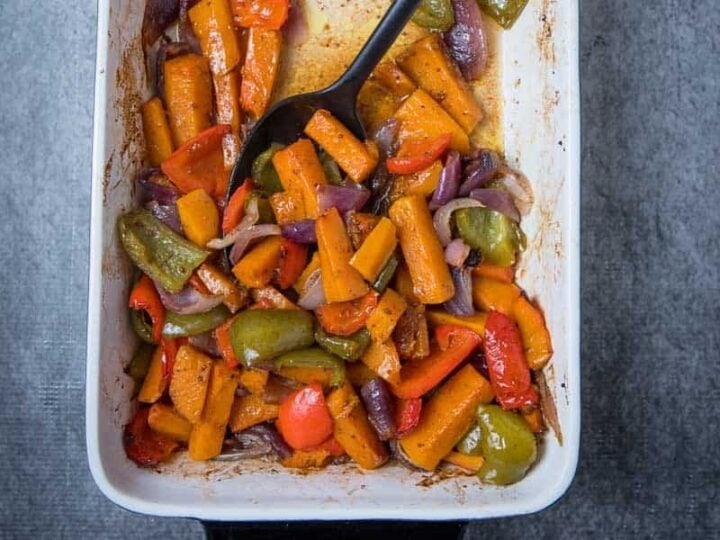 Peppers Onions Roasted Pumpkin