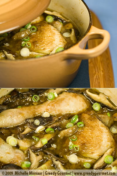 Cantonese Chicken, Shiitake Mushroom, Leek and Water Chestnut Stew