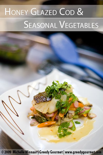 Honey Glazed Cod with Seasonal Vegetables