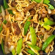 Beef yaki udon stir fry.