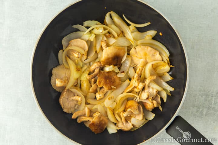 frying mushrooms.