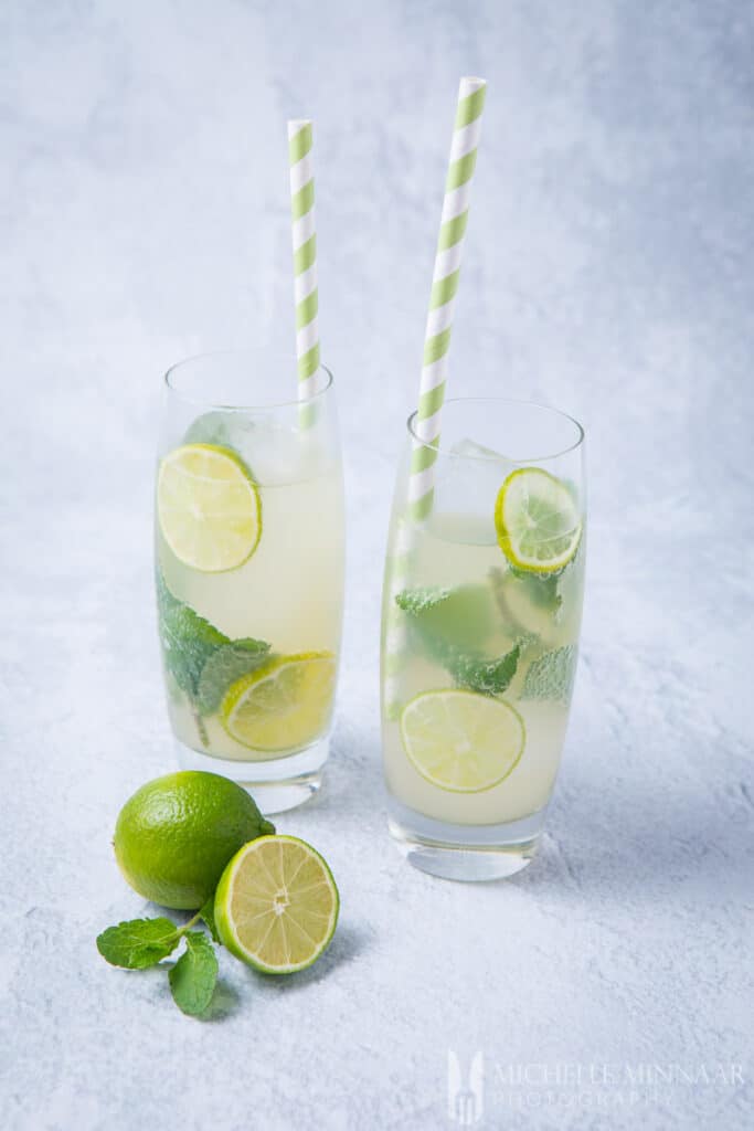 Two glasses of a gin cocktail