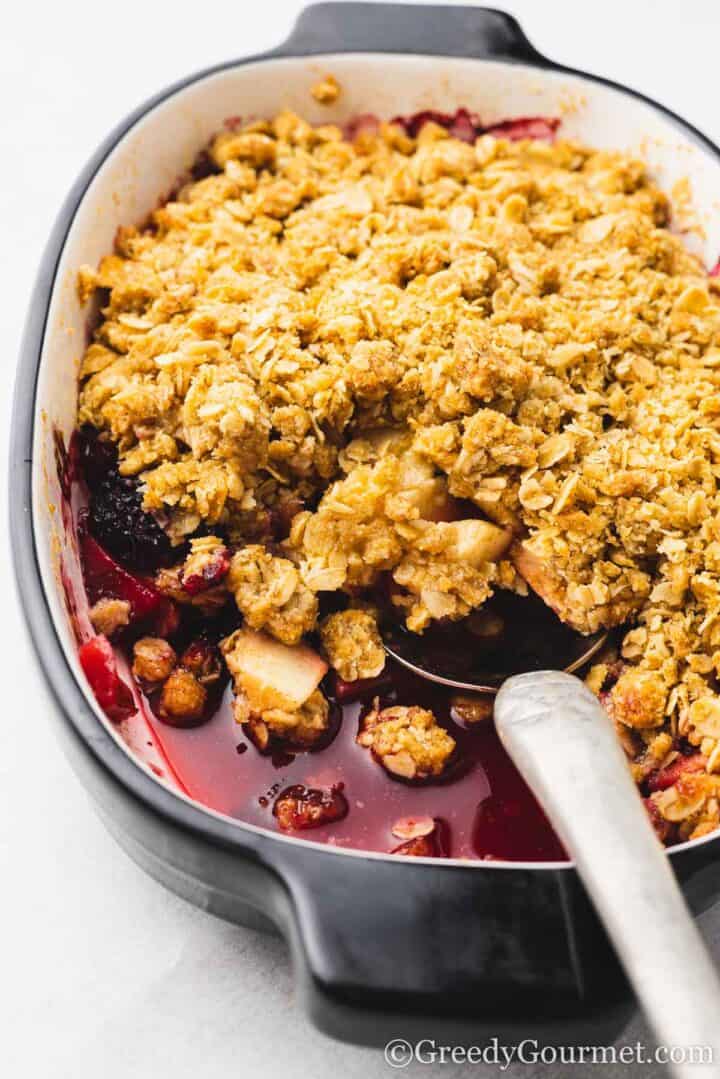 apple and blackberry crumble.