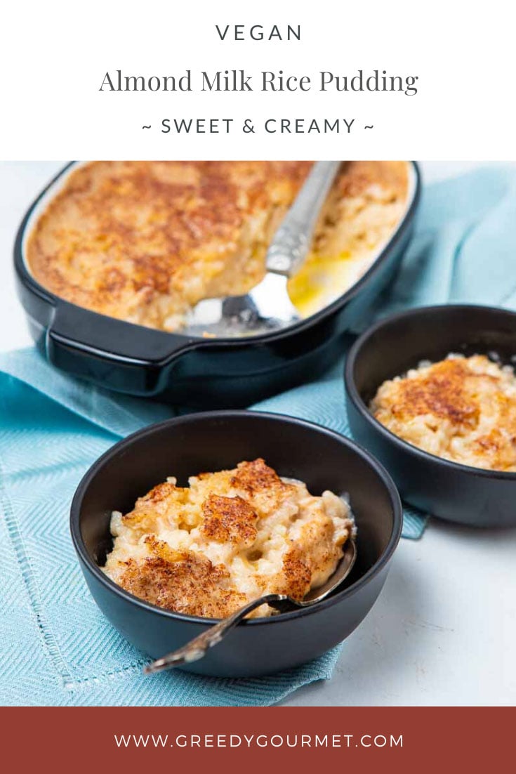 Vegan almond milk rice pudding