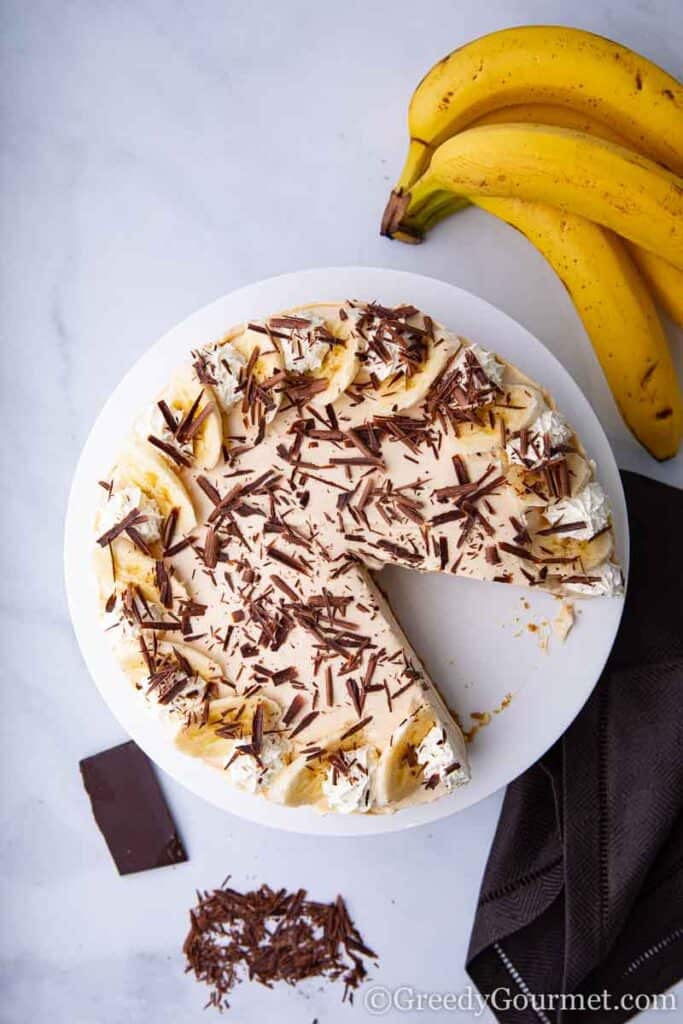 Banoffee cheesecake sliced