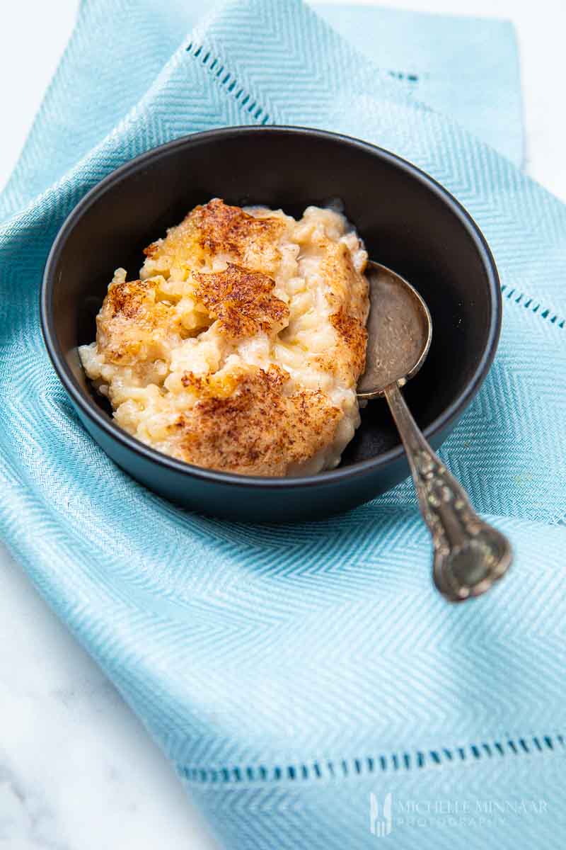 Rice pudding in a bowl 