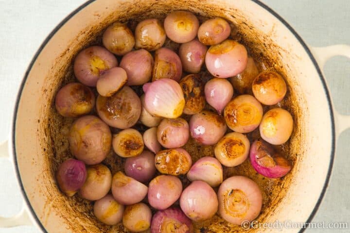 browned baby onions.