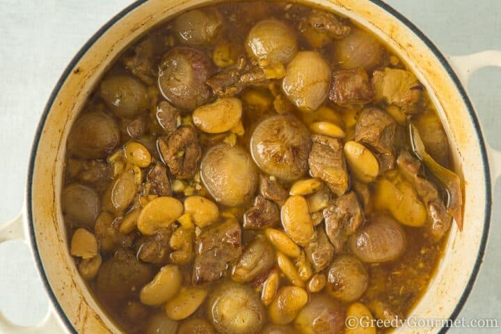 cooked lamb stew.