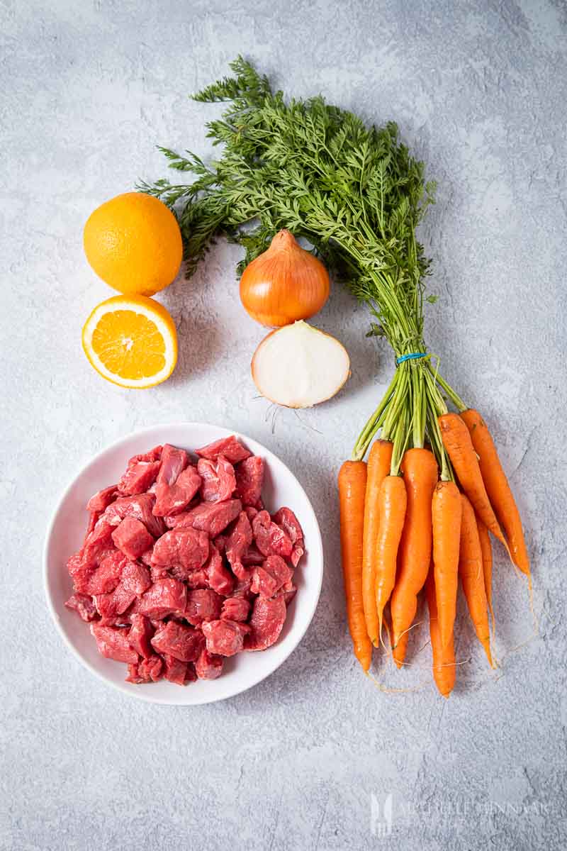 Ingredients to make slimming world beef stew