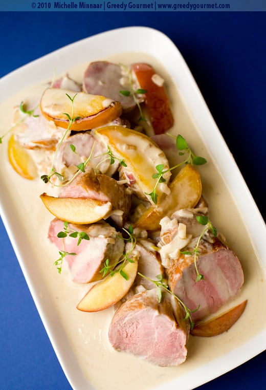 Pork Fillet And Apples With Creamy Calvados Sauce - An Elegant Pork Dish