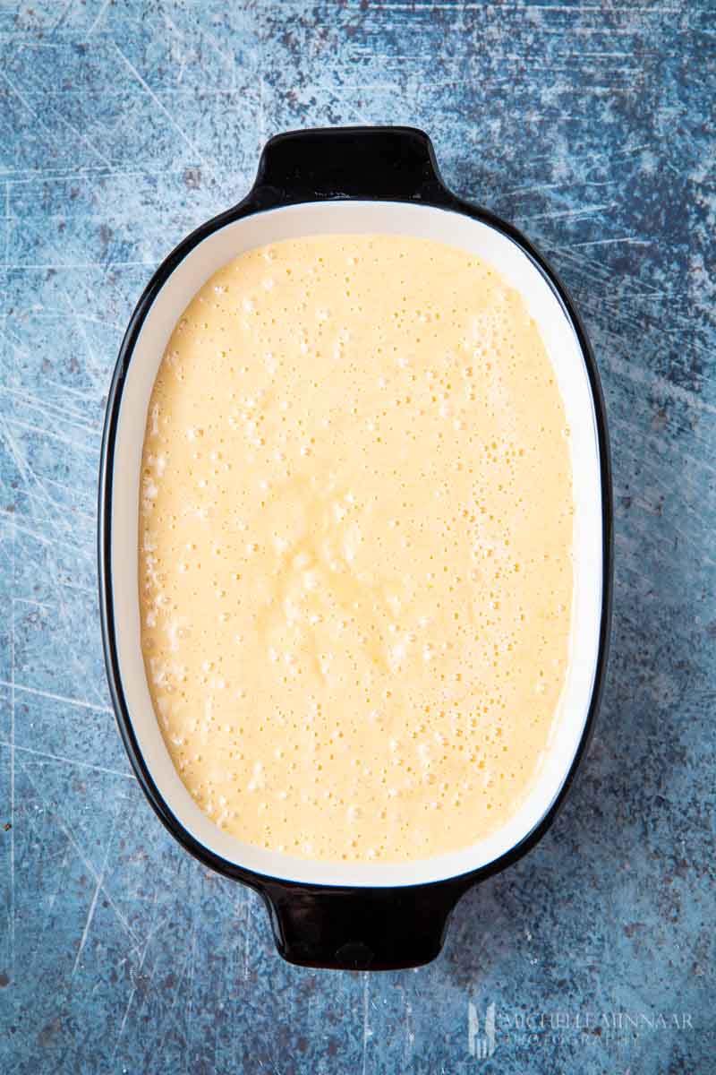 Cream in a baking dish 