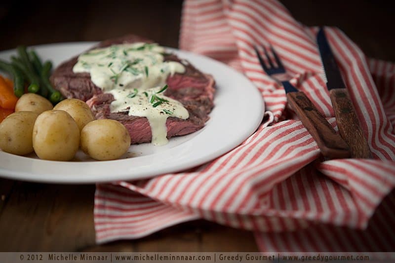 Rib-Eye Steak with Blue Cheese Sauce