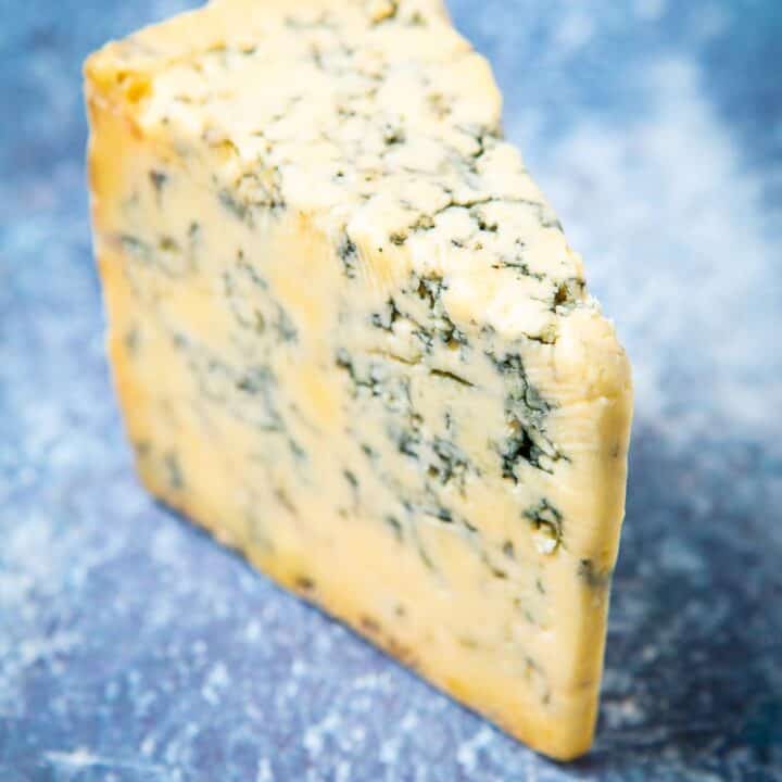 A slice of stilton blue cheese