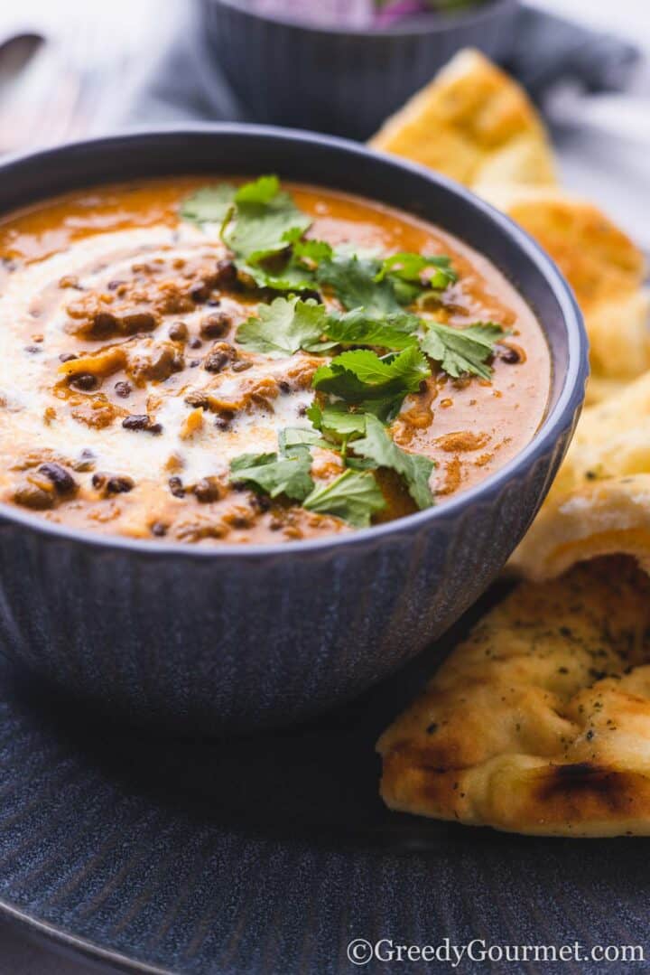 dal with naan bread.