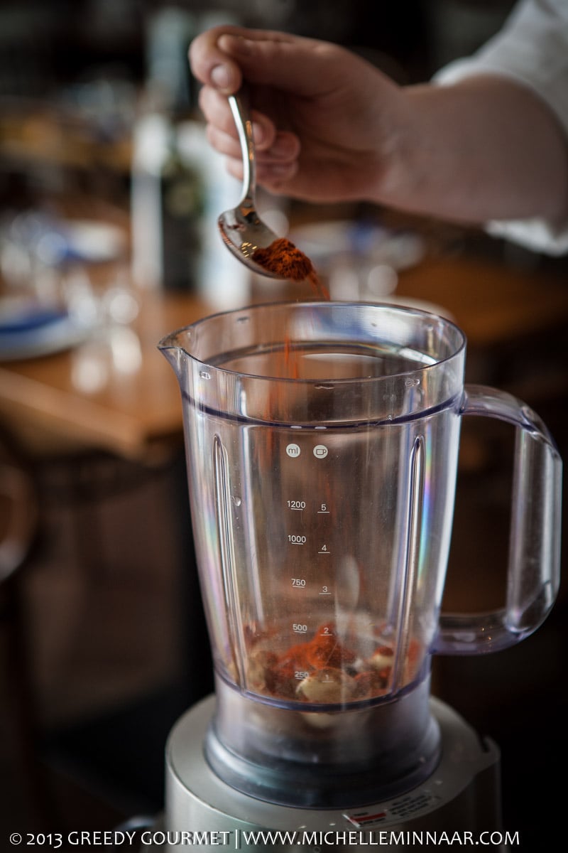 Pouring paprika