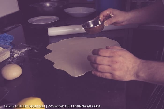 Drizzling Pastry with Oil