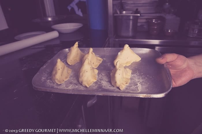 Samosas ready for frying