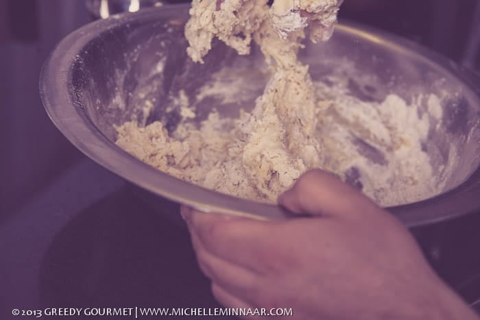 Preparing samosa pastry