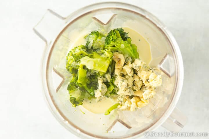 blending ingredients in a food processor.