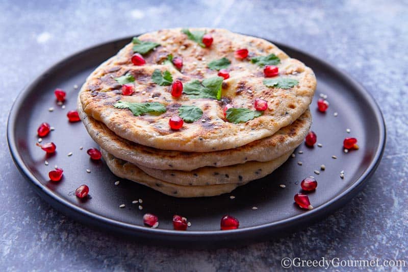 Stacked indian bread on a plate