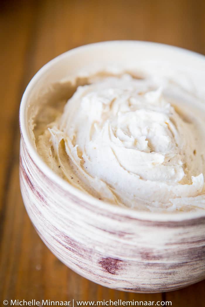 A bowl of cream cheese icing