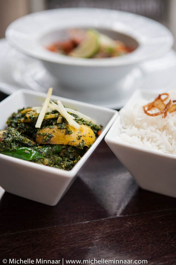 Spinach and potato curry