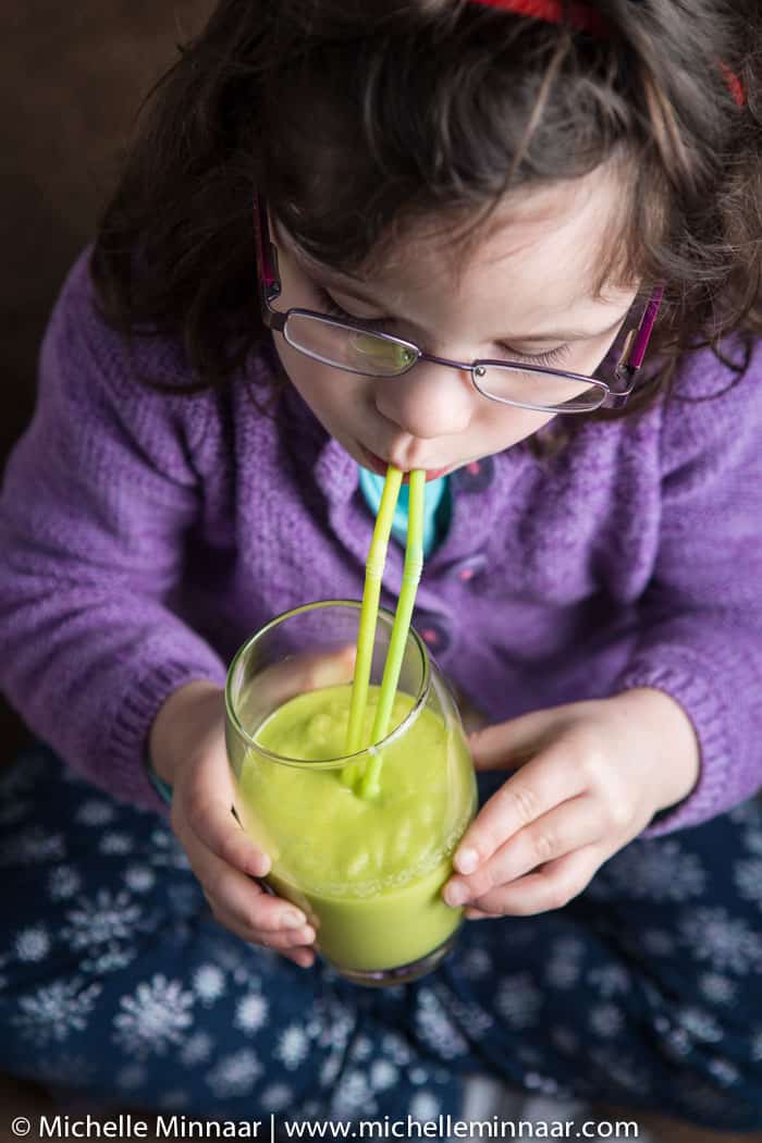 Girl Drinks Smoothie