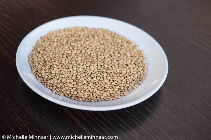 Lentils on White Plate