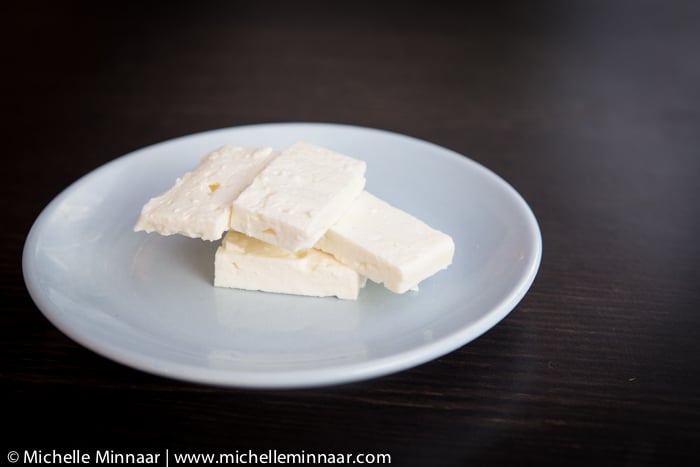 Feta on a White Plate