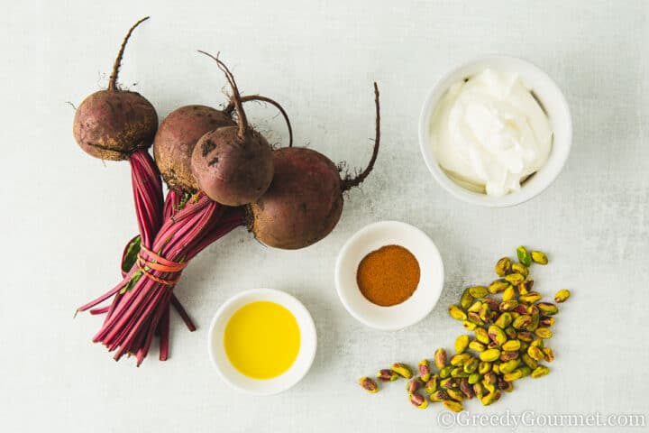 ingredients for beetroot dip.