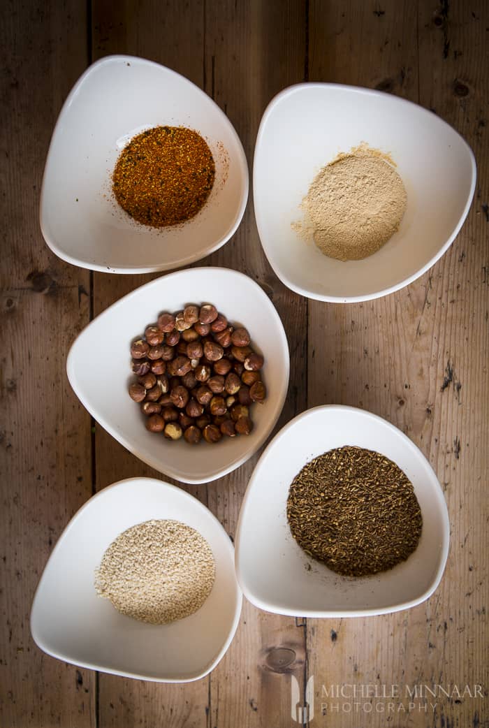 Dukkah ingredients