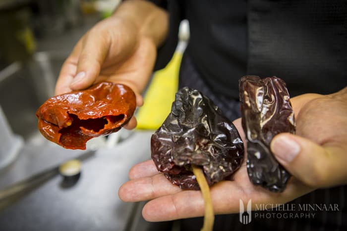 Peeling Dried Peppers