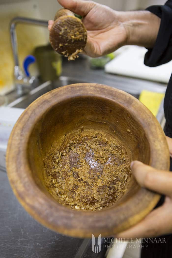 Crushing Ingredients with Pestle