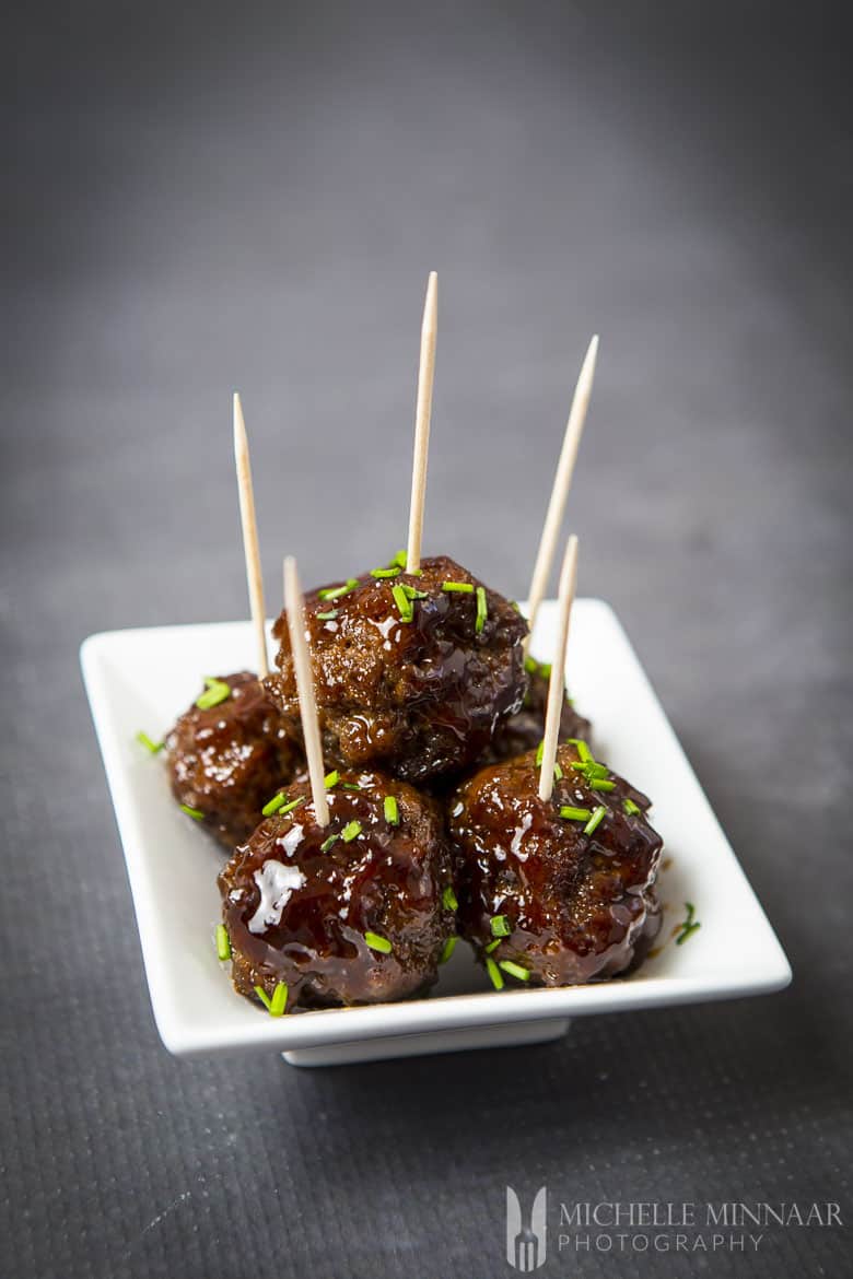 Canapes for BBQ Meatballs