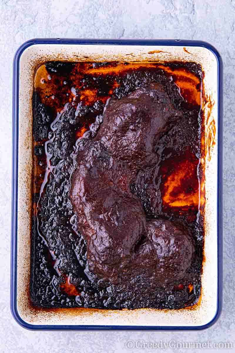 A slow cooked lamb shoulder