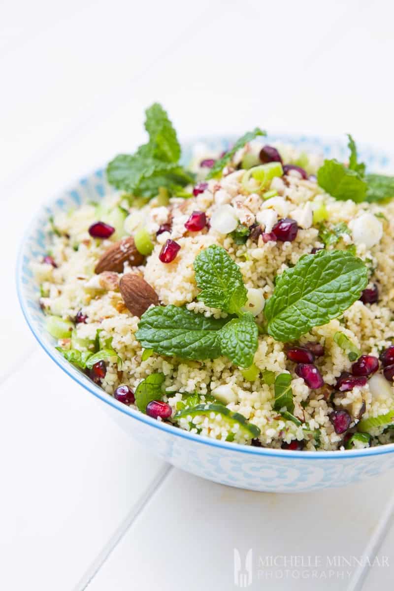 Couscous Salad with pomegranate.