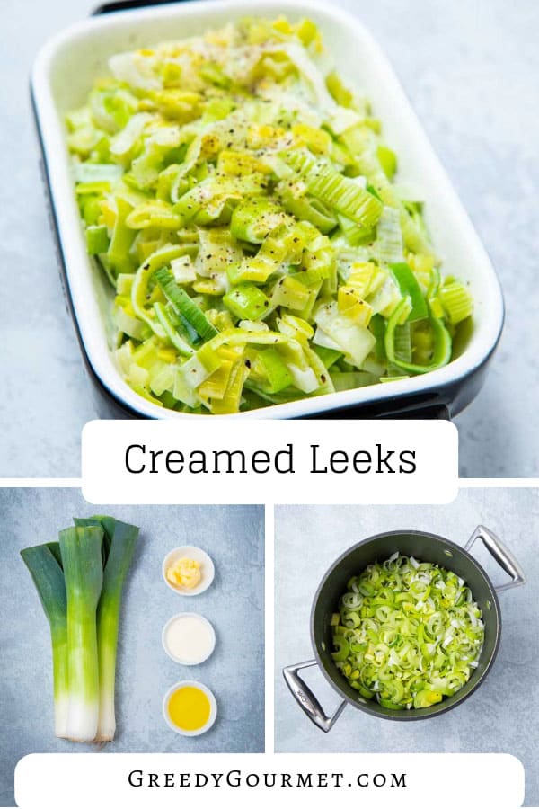 A plate of creamed leeks