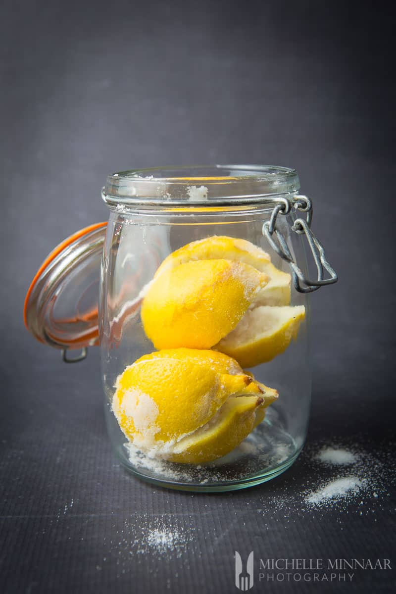 Jar With Salt Lemons In