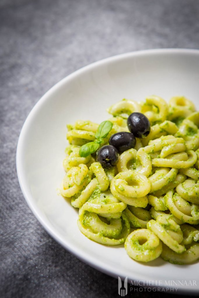 Olive Pasta Avocado Pesto